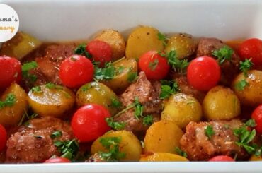 Baked Chicken & Potatoes in Honey Mustard Sauce: Healthy Dinner Recipe by Masuma's Culinary