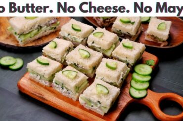 School Lunch Box Recipe: Healthy & Tasty Sandwich | No Butter/Cheese/Mayo | Tahini Cucumber Sandwich