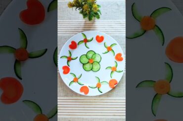 Vegetables Salad decorations ideas l Cucumber carving skills #knifeskills #shorts #cookwithsidra