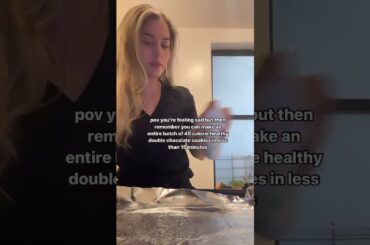 45 cal healthy double choc cookies! #shorts #recipe #healthy #easyrecipe #lowcalorie  #baking