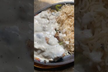 Garlic rice with mushroom chicken | mushroom sauce chicken Recipe #shorts #asmr #healthy #chicken