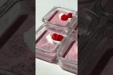 DIY Creamy Raspberry Chia Pudding: Protein-Packed Snack Recipe! #shorts #snacks