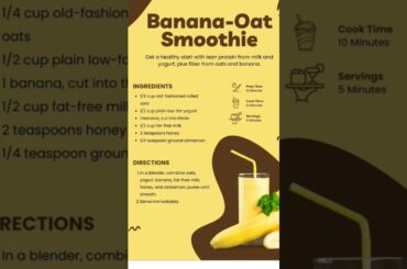 Banana Oatmeal Smoothie for Weight Loss | Quick & Healthy Recipe #shortsvideo #shorts