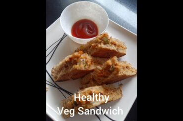Healthy Veg Sandwich Recipe! No Cheese/No mayonnaise Sandwich for weight lose #shorts #viral #video