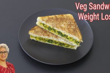 Palak Sandwich Recipe - Healthy Weight Loss Sandwich - Sprouted Moong Sandwich | Skinny Recipes