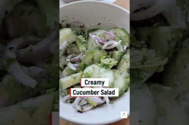 Day1/ 10 days Healthy Low calorie salad recipes, creamy cucumber salad #cleaneating #lowcalorie