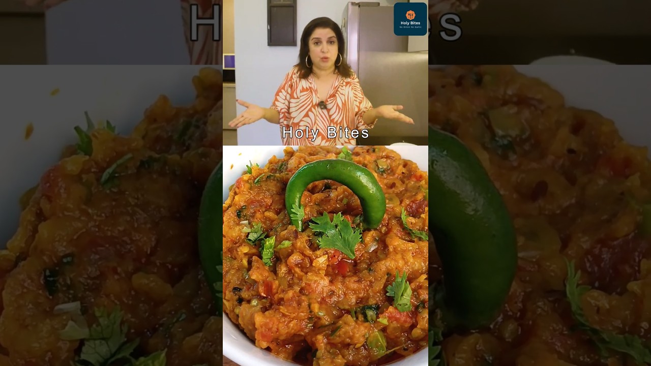 Farah Khan’s Baigan Bharta recipe #shortsfeed #viralvideo #farahkhan #dinner @holy_bites Farah Khan's Baigan Bharta recipe #shortsfeed #viralvideo #farahkhan #dinner @holy_bites