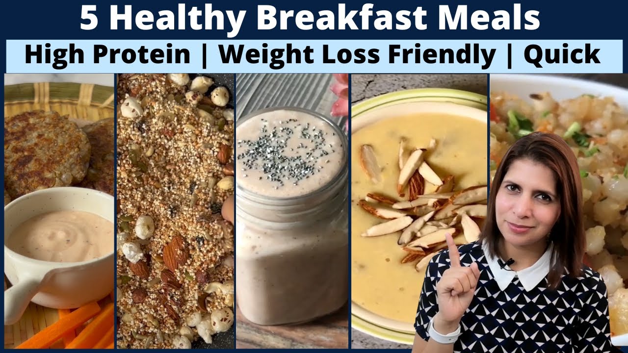 5 Healthy Veg Breakfast Meal Recipes | Protein Smoothie | Homemade Granola | Weight Loss Friendly 5 Healthy Veg Breakfast Meal Recipes | Protein Smoothie | Homemade Granola | Weight Loss Friendly