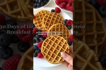 Healthy Waffles | 30G+ protein & no protein powder! #highprotein #healthybreakfast #mealprep