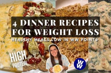 4 SIMPLE & HEALTHY Dinner Recipes For Weight Loss | weightwatcher points | High Protein Dinner Ideas