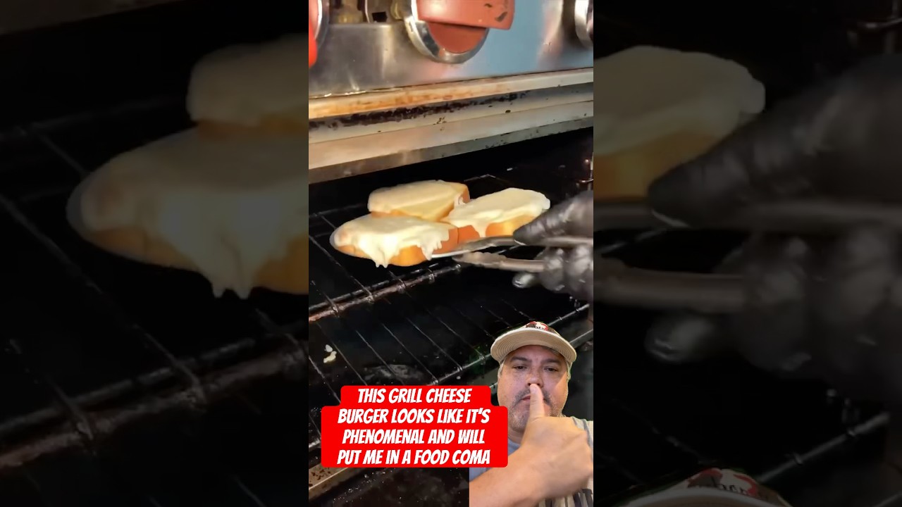 This grill cheese burger looks like it’s phenomenal and will put me in a food coma This grill cheese burger looks like it’s phenomenal and will put me in a food coma