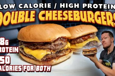 DELICOUS Double Cheeseburgers - LOW Calorie | HIGH Protein [w/ BBQ Sauce]