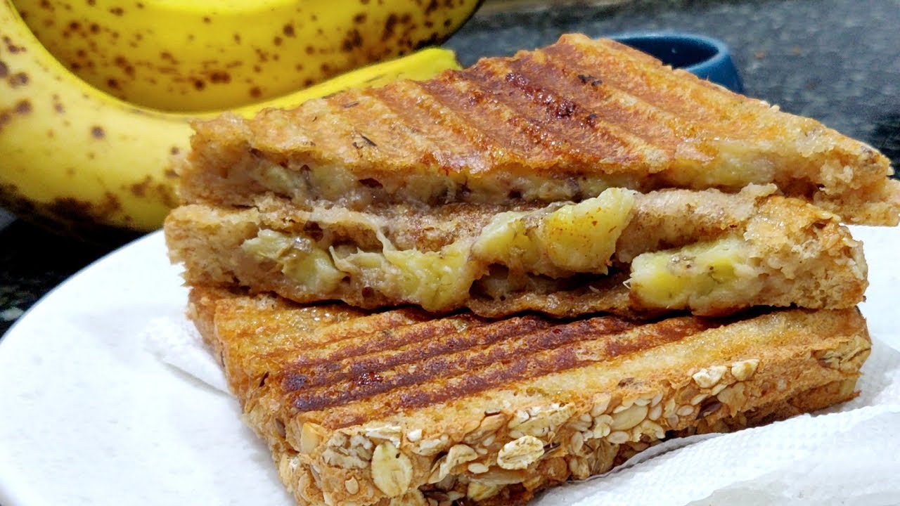 Grilled Multigrain Banana Sandwich Recipe | multigrain banana grill sandwich | banana sandwich Grilled Multigrain Banana Sandwich Recipe | multigrain banana grill sandwich | banana sandwich