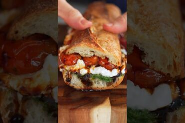 Burrata Caprese Sandwich with Cherry Tomato Confit
