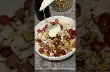 Quick and healthy dinner idea: Waldorf Salad with Extra Protein #healthyfoodrecipes #healthyrecipes