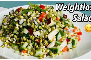 High Protein Green Moong Dal Salad for Weight Loss-Healthy Salad-Weight Loss Salad for lunch/dinner