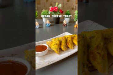 Trending recipe of healthy besan cheese toast #shorts #recipe #cheese  #toast