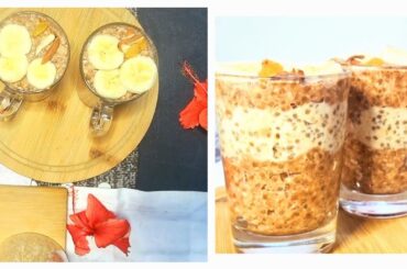 Overnight oats for breakfast. weight loss recipe. Healthy breakfast