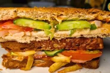 VEG SANDWICH | Veg Cheese Sandwich Recipe - Healthy Breakfast Recipe