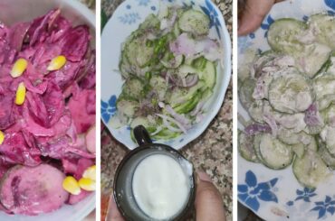 Creamy Cucumber salad recipe.Two magical salad one video.Healthy salad recipe.Beetroot salad at home