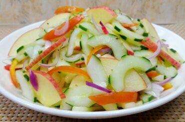 HEALTHY, NUTRITIOUS AND DELICIOUS! SIMPLE AND EASY CUCUMBER APPLE SALAD!