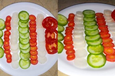 Cucumber, tomato, carrot salad idea l simple salad platter l healthy salad idea