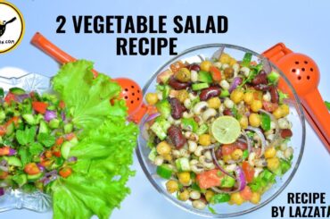 2 Vegetable Salad Recipes By Lazzatain| Weight Loss Healthy Salad Recipe