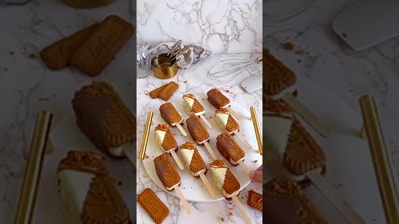 Lotus ice cream sticks Recipe at home #icecream #recipe #shots Lotus ice cream sticks Recipe at home #icecream #recipe #shots