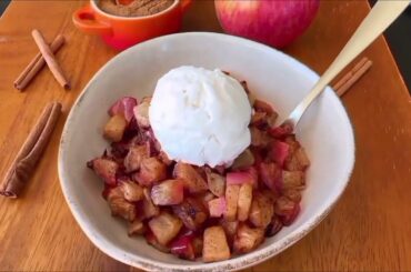 {HEALTHY AIR FRYER SNACK IDEA} - Cinnamon Baked Air Fryer Apples!