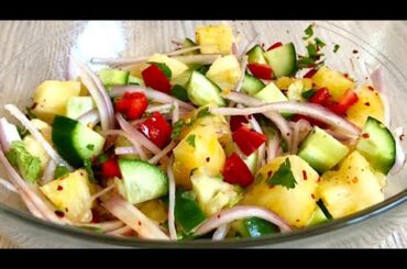 Pineapple Salad With Healthy Dressing | Pineapple Cucumber Salad | Weight Loss Salad Recipe