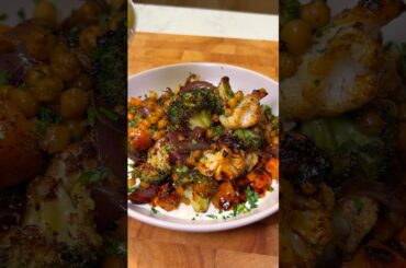 Roasted Vegetables Recipe | Easy Sheet Pan Dinner with Tahini Yogurt Dressing