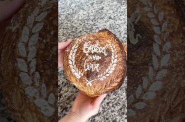 Stencil Art on #sourdoughbread #asmrfood #bread #sourdoughforbeginners #sourdoughlove #baking