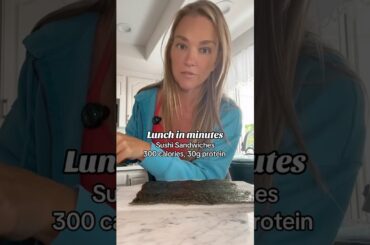 Sushi sandwich for a quick no prep lunch #easynutrition #easymeals #quicklunchideas #nutritionhack