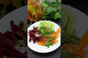 Refreshing Cucumber Crunchy Carrot & Vibrant Beetroot Green Salad Recipe #salad #recipe