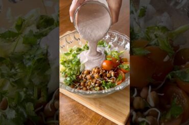 Day 30/30 of Easy Salads #whitesaucepasta #recipe #highproteinsalad #food #fitness #healthyrecipes