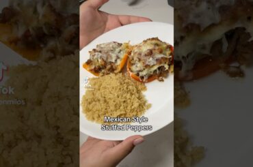 Healthy Mexican style stuffed peppers. So far I lost 8 pounds! #healthyrecipes #weightlossrecipe