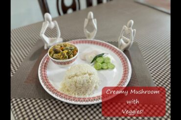 Healthy dinner recipe|Creamy mushroom|with veggies|@teena_v2024