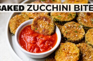 ZUCCHINI CHIPS | baked & breaded, healthy snack idea!
