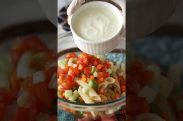 Healthy Boiled Pasta Salad with Yogurt Dressing | Quick & Creamy