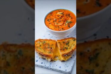 Tomato soup with garlic cheese toast | winter special healthy soup recipe