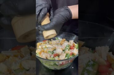 Chicken Veg Salad #shorts #asmrsounds #food #cooking #salad #chicken #healthy #viralshorts