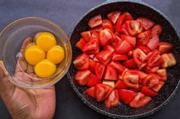 Just add Eggs to Tomato! Quick Healthy Breakfast Ideas. Delicious & Simple Recipes.