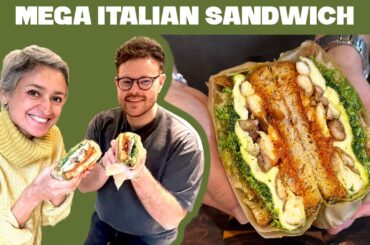 THE ULTIMATE ITALIAN SANDWICH - Layers of pesto mozzarella chicken all in one #sensationalsandwiches