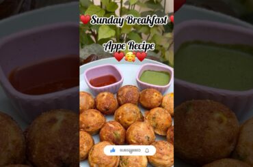 Sunday Breakfast | Appe Recipe | Healthy Breakfast | #breakfast #snacks #youtubeshorts #food #recipe