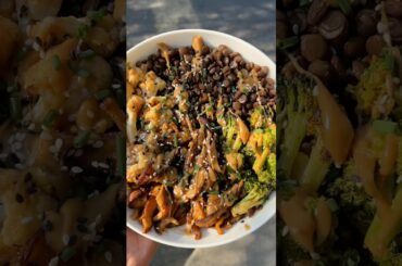 Buddha bowl with lentils and shiitake mushrooms| easy, healthy dinner ideas #dinnerrecipe