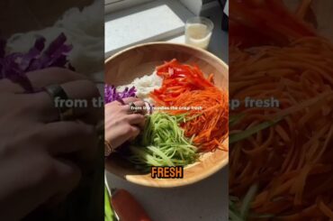 Healthy Spring Roll Salad with a Zesty Peanut Sauce