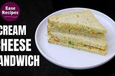 Cream Cheese Sandwich Recipe - Vegetable Cream Cheese Sandwich - Easy Bachelor Recipes