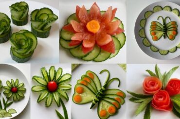 5 Super Salad Decoration ideas / Easy and Beautiful salad decoration / Tomato & cucumber decoration