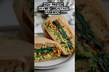 High-Protein Savory Breakfast Sandwich | Meal Prep-Friendly Recipe #shorts #plantbased
