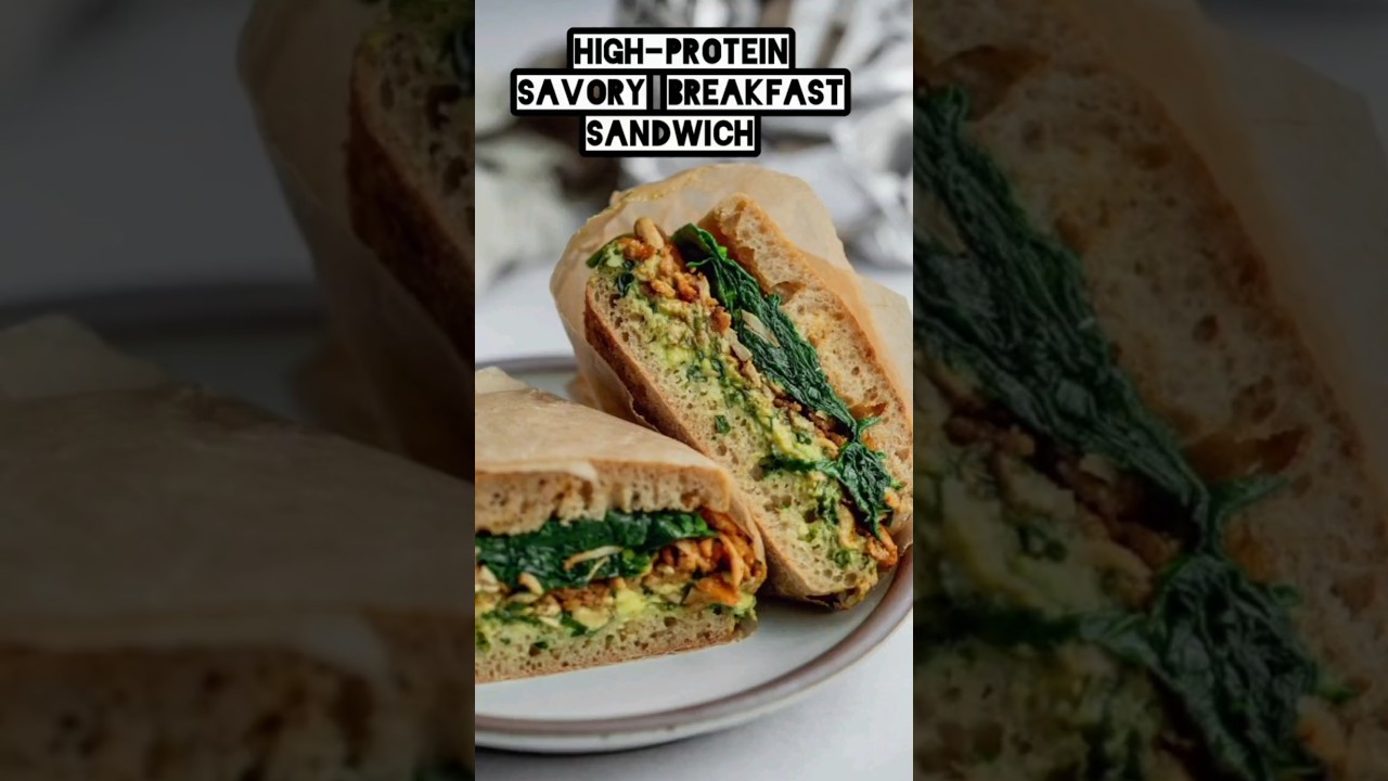 High-Protein Savory Breakfast Sandwich | Meal Prep-Friendly Recipe #shorts #plantbased High-Protein Savory Breakfast Sandwich | Meal Prep-Friendly Recipe #shorts #plantbased